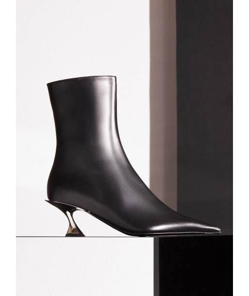 Black leather Fang 55 ankle boots livraison gratuite