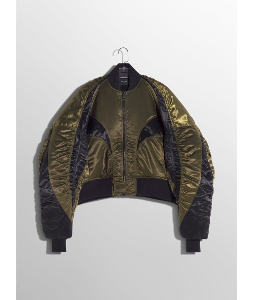 military green satiny bomber jacket rembourrage situé sous