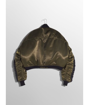 military green satiny bomber jacket rembourrage situé sous