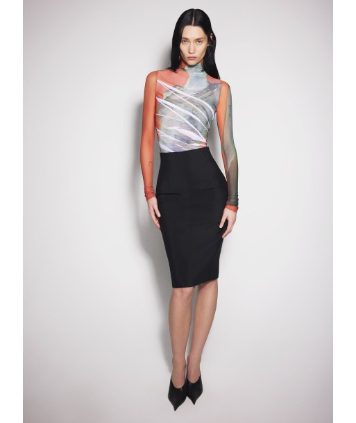 black buckled tailored skirt 2024