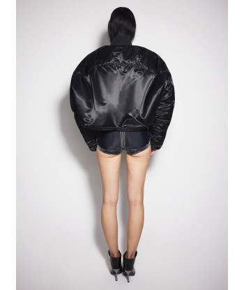 black satiny bomber jacket de pas cher