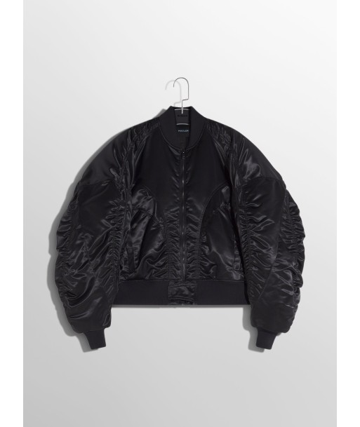 black satiny bomber jacket la livraison gratuite