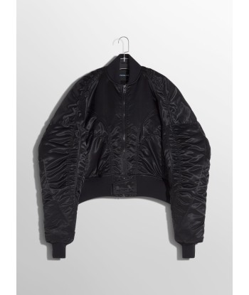 black satiny bomber jacket de pas cher