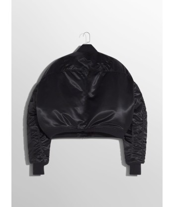 black satiny bomber jacket de pas cher