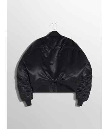 black satiny bomber jacket la livraison gratuite