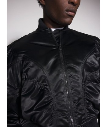 black satiny bomber jacket la livraison gratuite