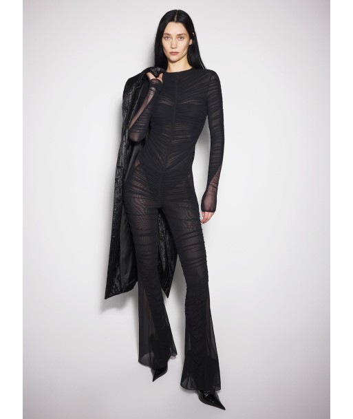 black ruched flared pants ouvre sa boutique