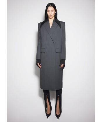 grey single-breasted wool coat en ligne