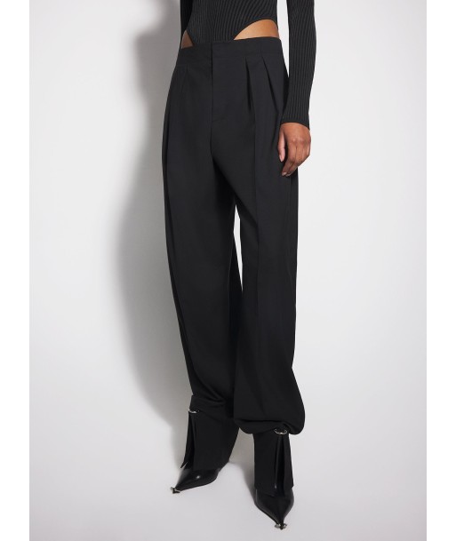 black pierced loose tailored trousers Livraison rapide