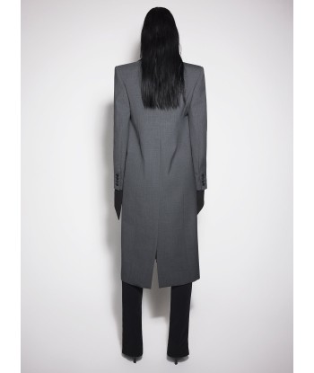 grey single-breasted wool coat en ligne