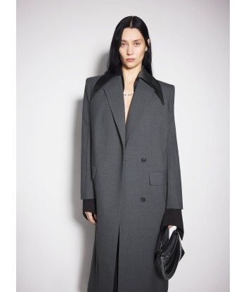 grey single-breasted wool coat en ligne