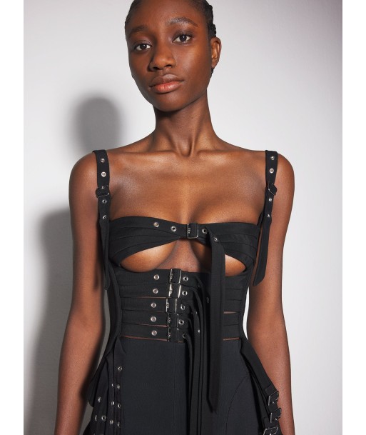 black buckled corset top 2024