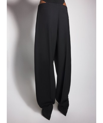 black pierced loose tailored trousers Livraison rapide