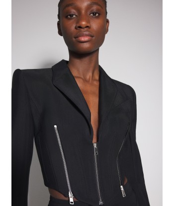 black zipped wool jacket de France