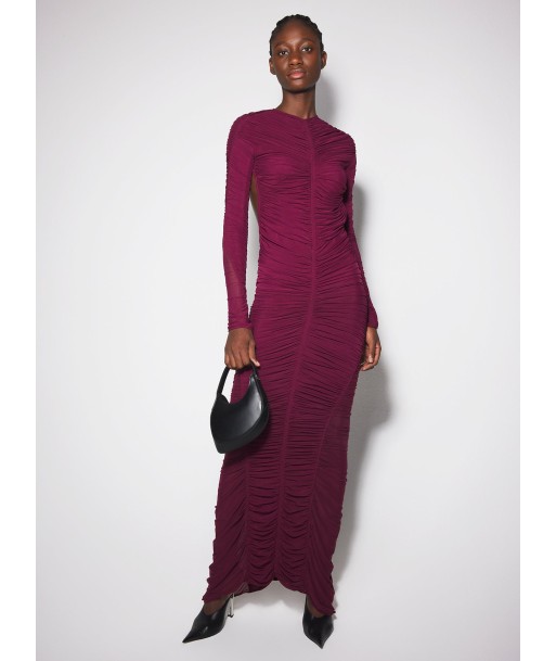 burgundy ruched gown de France