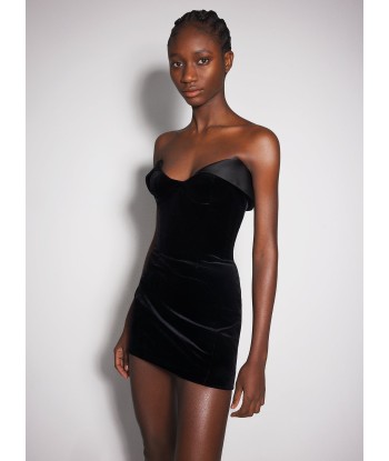 black velvet and satin mini dress d'Europe débarque