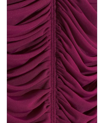 burgundy ruched gown de France