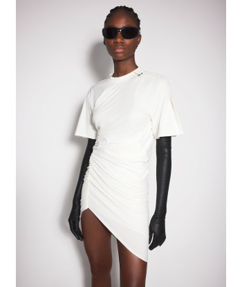 off-white draped pierced day dress la chaussure