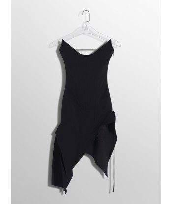 black asymmetric bustier dress Paris Déstockage Promo