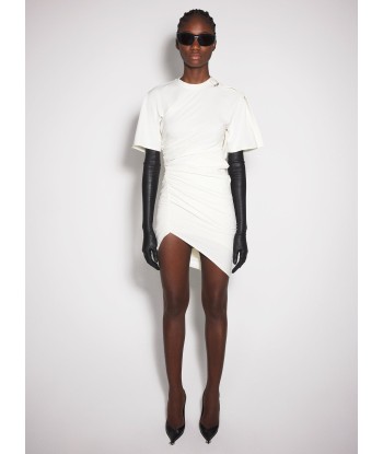 off-white draped pierced day dress la chaussure