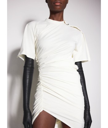 off-white draped pierced day dress la chaussure