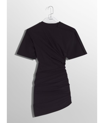 black draped pierced day dress Paris Déstockage Promo