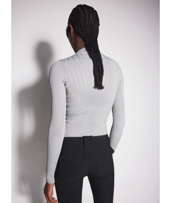 grey sculpting knit top les muscles