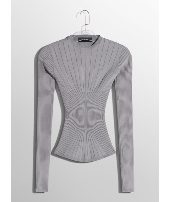 grey sculpting knit top les muscles