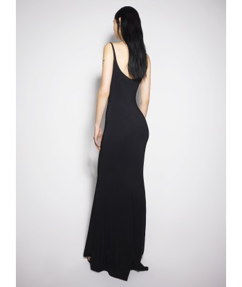 black crepe gown with metallic detail Paris Déstockage Promo