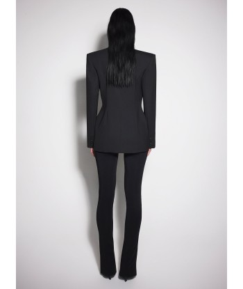 black pierced tailored jacket solde