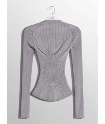 grey sculpting knit top les muscles