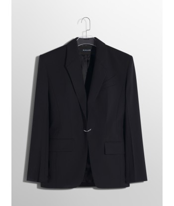 black pierced tailored jacket solde