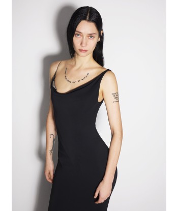 black crepe gown with metallic detail Paris Déstockage Promo