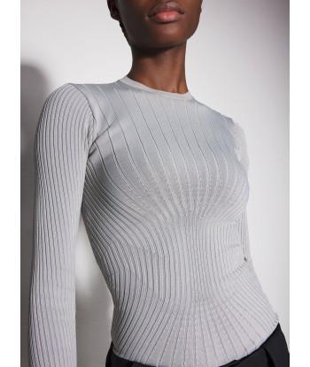 grey sculpting knit top les muscles