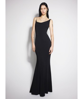 black crepe gown with metallic detail Paris Déstockage Promo