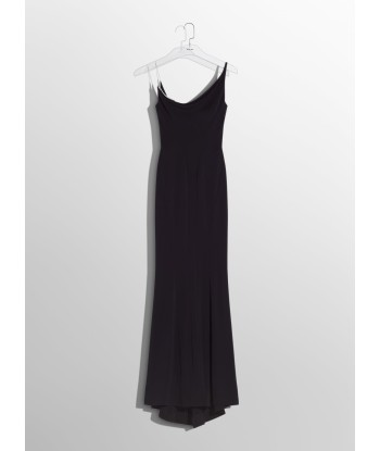 black crepe gown with metallic detail Paris Déstockage Promo