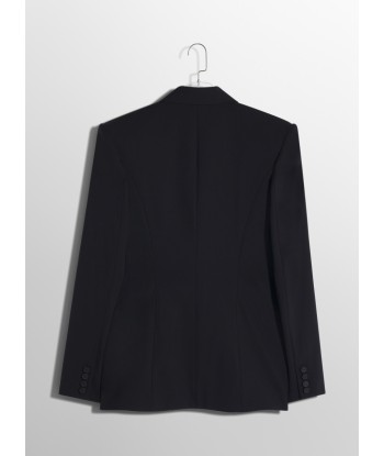 black pierced tailored jacket solde