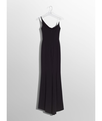 black crepe gown with metallic detail Paris Déstockage Promo