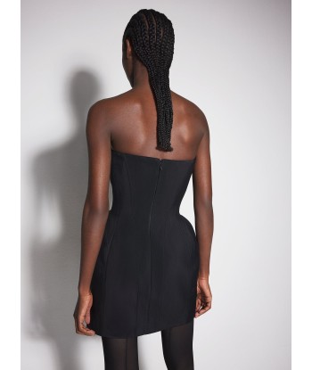 black slitted tailored bustier dress offre 