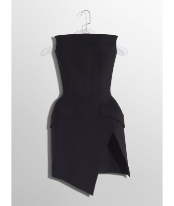 black slitted tailored bustier dress offre 