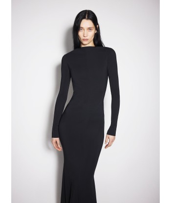 black backless buckled crepe gown pas cher chine