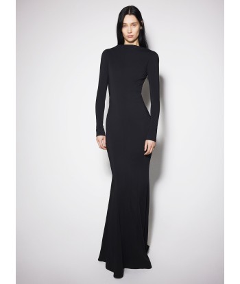 black backless buckled crepe gown pas cher chine