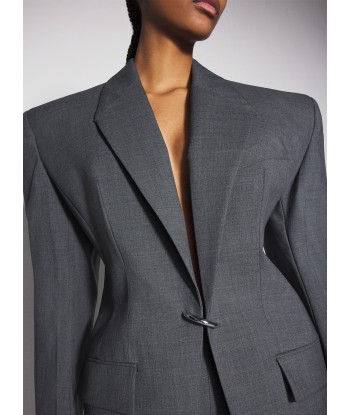 grey pierced tailored jacket en stock