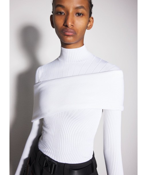 white sculpting knit top pas cheres