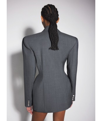 grey pierced tailored jacket en stock