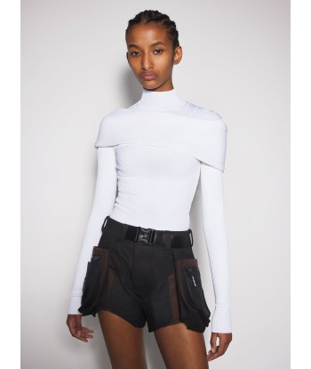 white sculpting knit top pas cheres