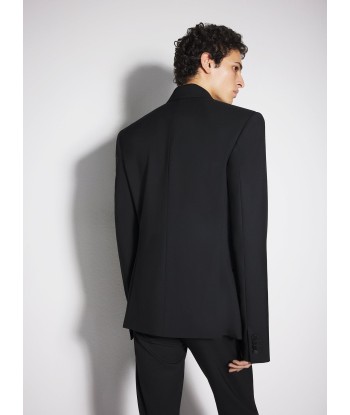 black double breasted smoking jacket en linge