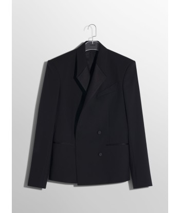 black double breasted smoking jacket en linge