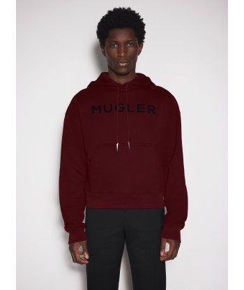 burgundy Mugler logo hoodie acheter