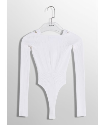 white sculpting knit bodysuit la colonne vertébrale